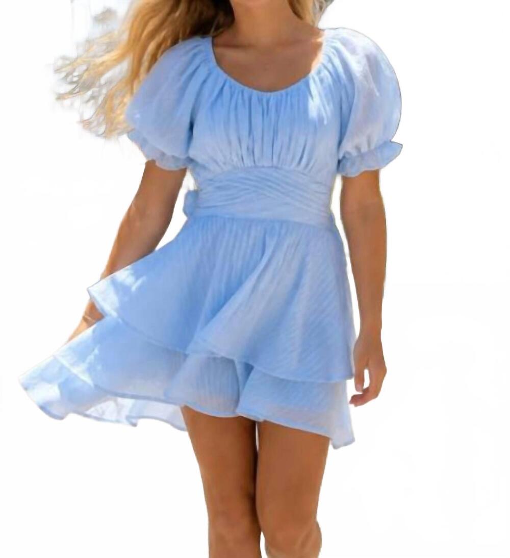 NEW KATIE J NYC women's delilah mini dress in baby blue